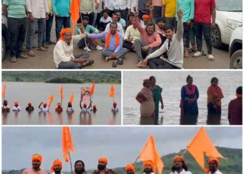 जलसमाधी व रास्ता रोको आंदोलन – जरांगे यांच्या समर्थनार्थ तरुण रस्त्यावर उतरले