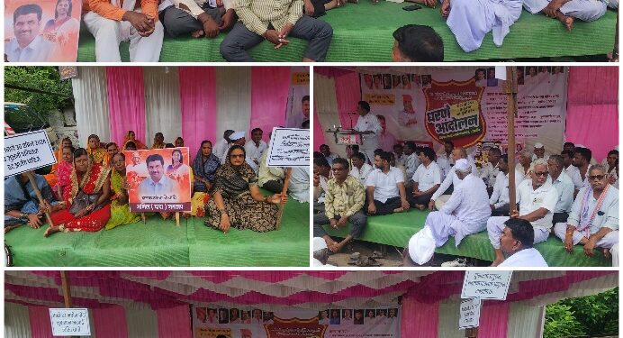 धरणे आंदोलन – शेतकरी आक्रमक, अनिल जगताप याच्या नेतृत्वात आंदोलन सुरु, 51 ग्रामपंचायतीने दिला पाठिंबा