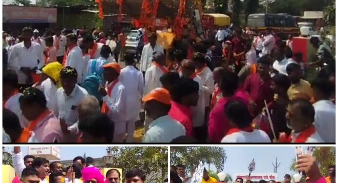 आमदार कैलास पाटील यांच्या रॅलीला उत्स्फूर्त प्रतिसाद – जेसीबीतुन फुलांची उधळण, महापुरुषांचा आशीर्वाद, महाविजयाचा शंखनाद