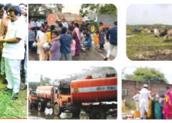 दुष्काळात मदतीचा हात – स्वखर्चाने पाण्याचे टँकर, टाक्या व चारा छावणी