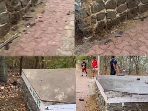 विद्रुपीकरण, विकृत मानसिकता – हातलादेवी येथील कट्टा व फरश्याची तोडफोड, कारवाईची मागणी